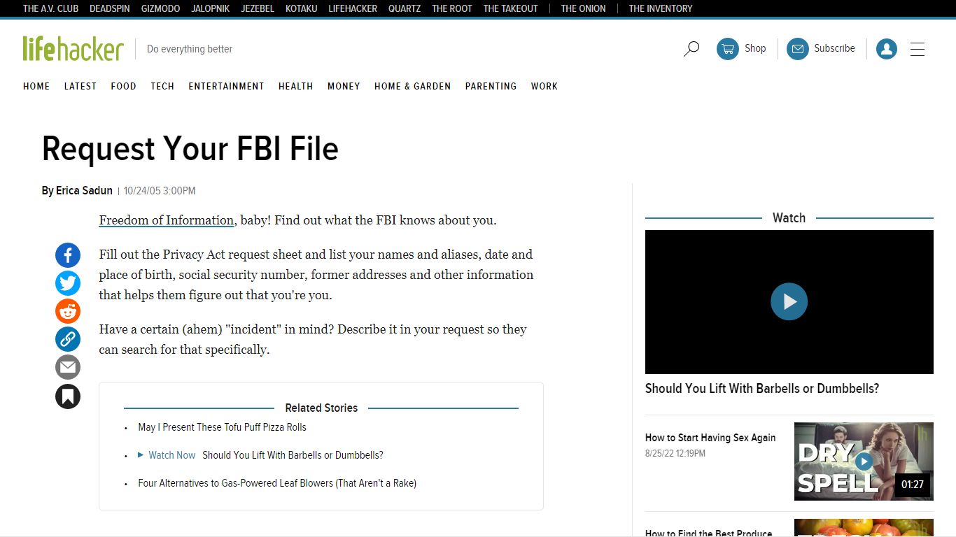 Request Your FBI File - lifehacker.com